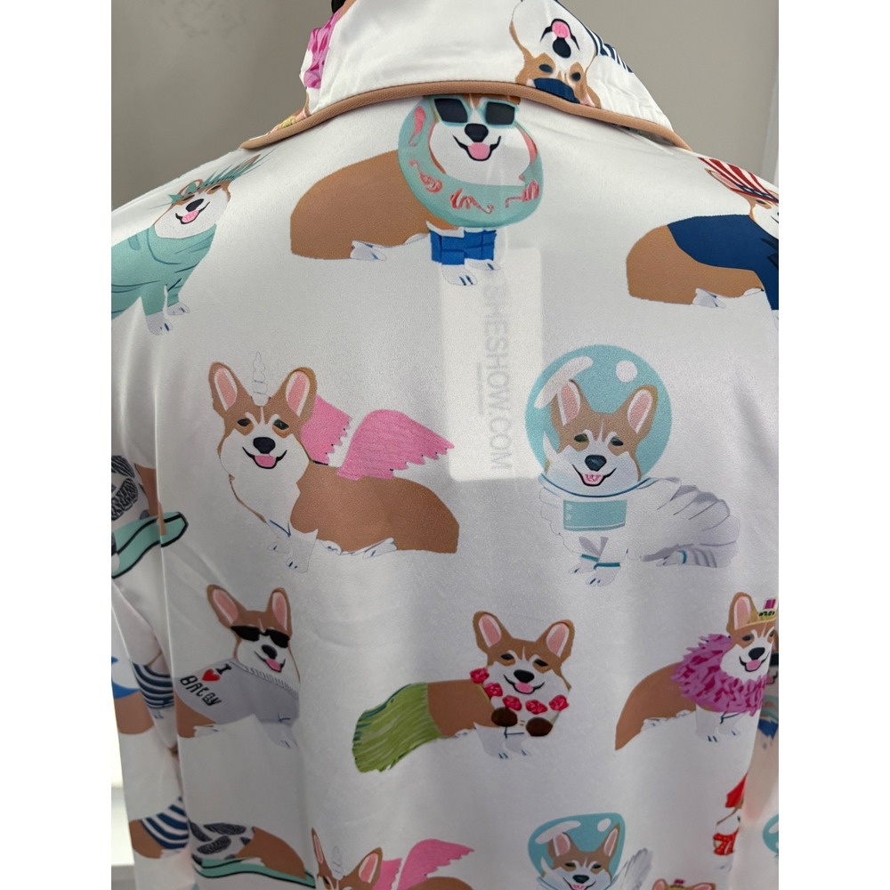 Sheshow Corgi Print Pajama Set-M - Picture 7 of 12